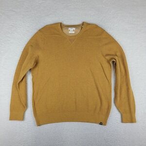 BRAX Sweater Mens XL Pale Yellow Hi Flex Waffle Knit Crewneck‎ Sweatshirt Rick